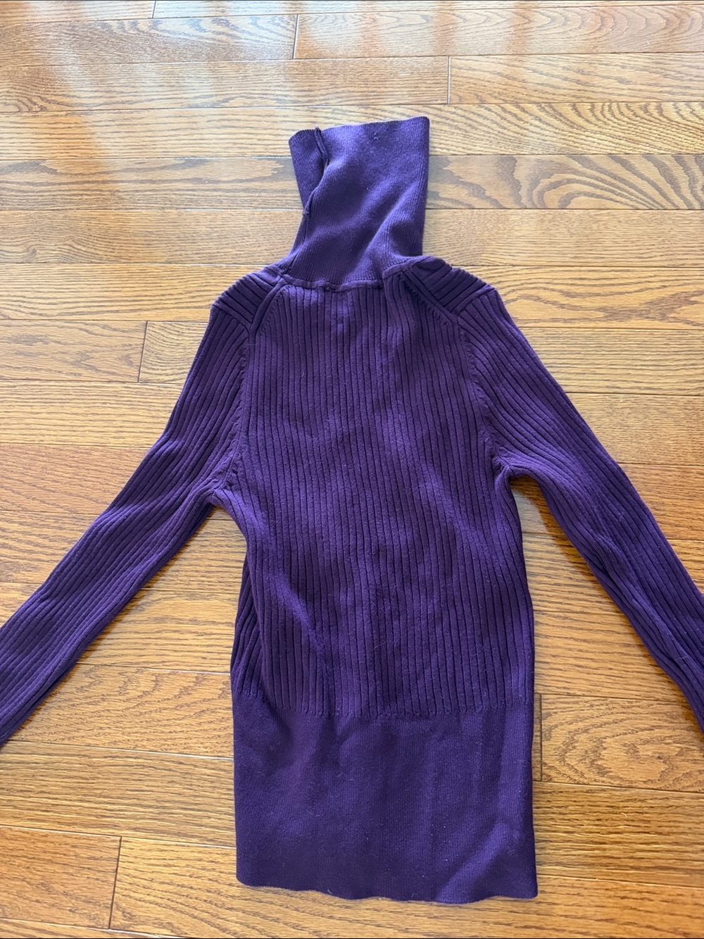 Zara Deep Purple Ribbed Turtleneck Sweater